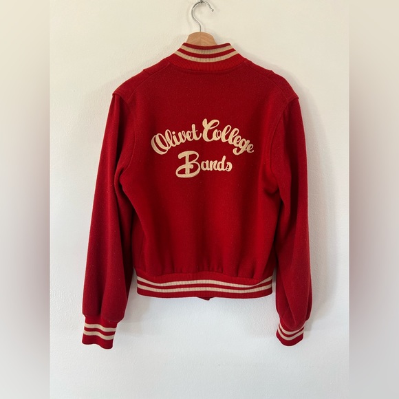 Olivet College Jackets & Blazers - Vintage Collegiate Varsity Olivet College‎ Bands Chainstitch Red Jacket